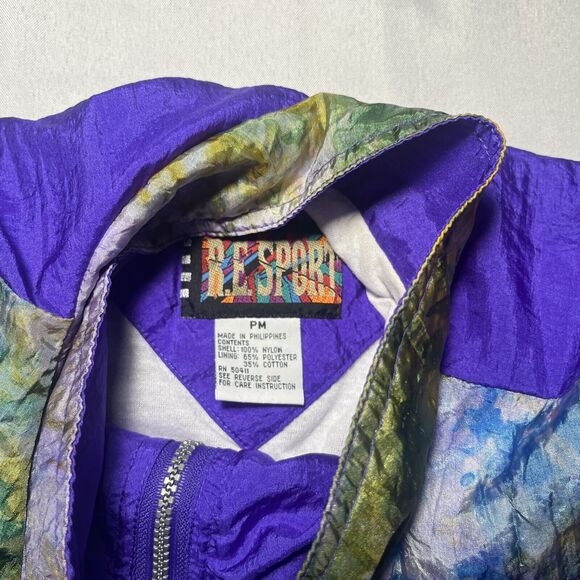 Vintage 80's 90's RE Sport Retro Womens Size PM Windbreaker Bomber Jacket - Picture 4 of 7